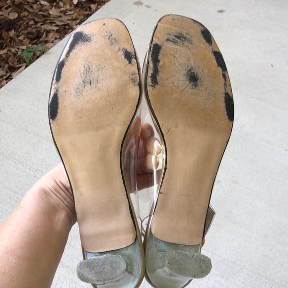 BOB BAKER Cinderella Clear Peep Toe Sling Back Heels - Picture 14 of 14